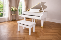 Katre Ayarlı Piyano Taburesi (Beyaz)