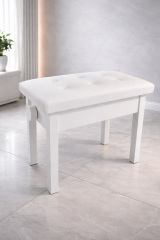 Katre Ayarlı Piyano Taburesi (Beyaz)