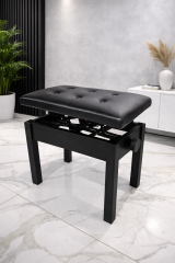 Katre Ayarlı Piyano Taburesi (Siyah)