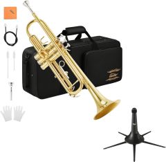 Donner Eastar ETR-380 Standard Si Bemol Trompet (Golden)