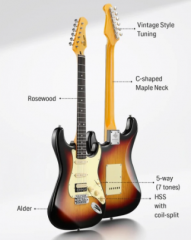 Donner DST-600 Elektro Gitar (3 Color Sunburst)