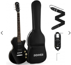 Donner DLP-124B LP Elektro Gitar Paketi (Siyah)