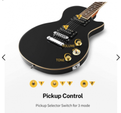 Donner DLP-124B LP Elektro Gitar Paketi (Siyah)