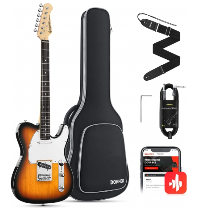 Donner DTC-100S Telecaster Elektro Gitar Paketi (Sunburst)