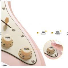 Donner Designer Series DST-200P Elektro Gitar Paketi (Pembe)