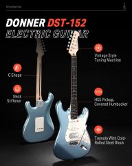 Donner DST-152 Full-Size ST Elektro Gitar Seti (Metalic Blue)